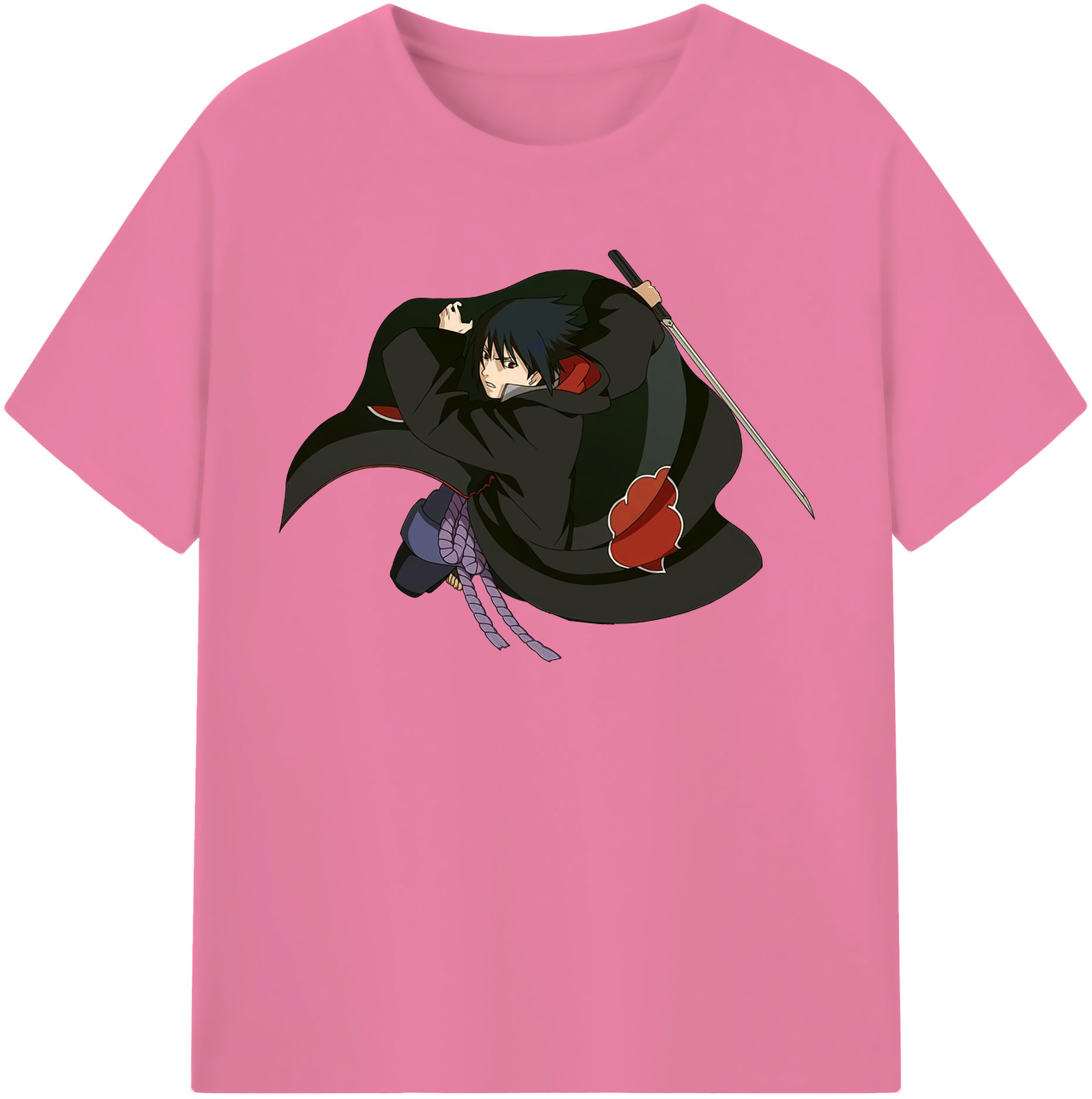 （画像用） NARUTO -ナルト- うちは サスケ Uchiha Sasuke 綿100％半袖Tシャツ（フロントプリント）